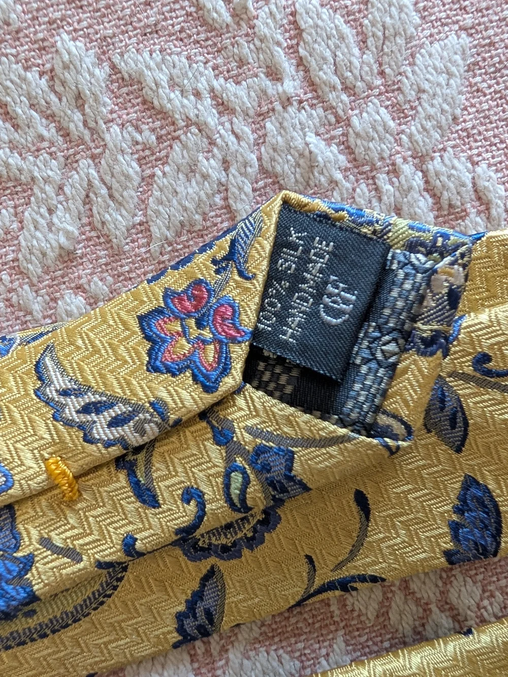 Gold Paisley Men's Silk Tie
